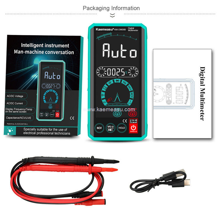 Kaemeasu 08B 컬러 디스플레이 멀티미터 검사장 전기자 볼트미터 NCV 투레 RMS 전압 검사장 150g