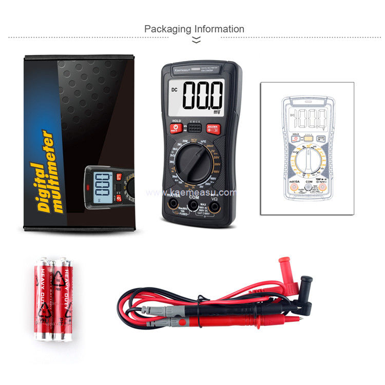 Kaemeasu 09A 디지털 멀티미터 Ture RMS 전류 전압 측정 2000 카운트 클램프 미터