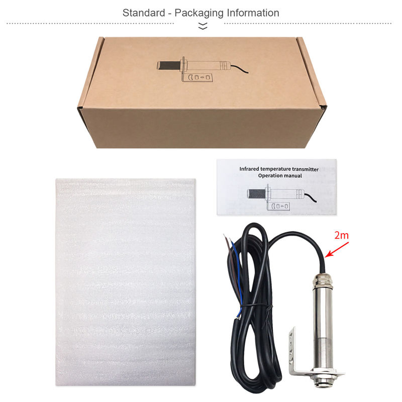 kaemeasu 접촉 없는 레이저 적외선 온도 센서 DC 9~24V 송신기 304 산업용 스테인리스 -20~200°C