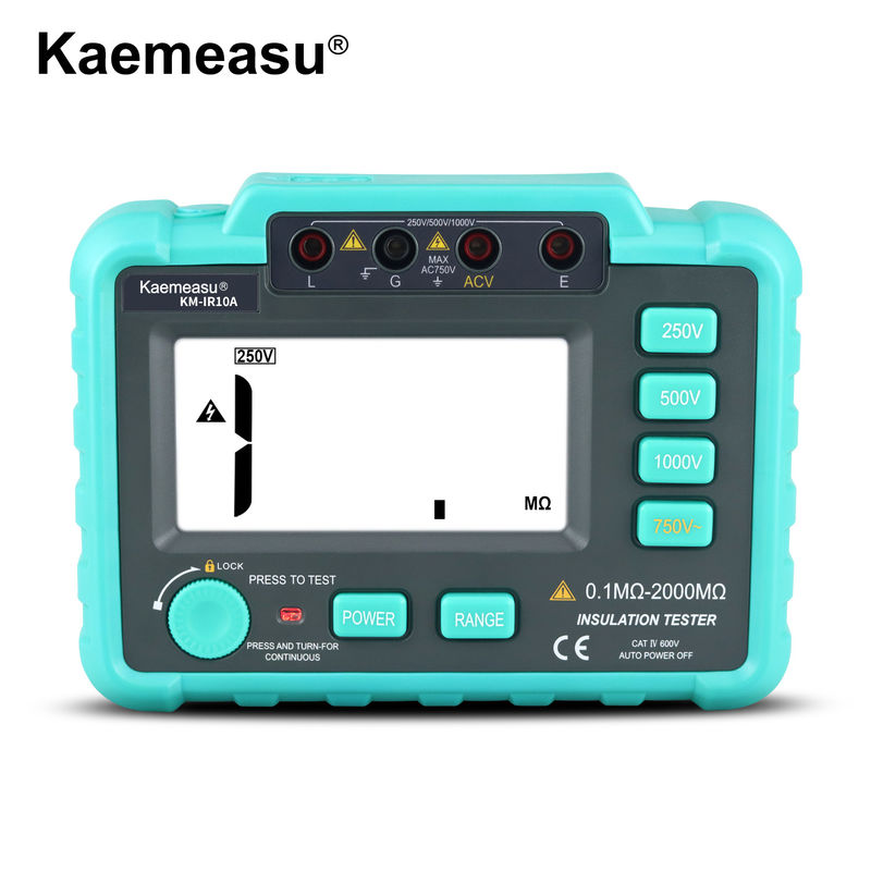 kaemesau 1999 카운트 디스플레이 단열 저항 검사기 250V 500 V 1000 V 과부하 보호 디지털 단열 저항 검사기 IR10A