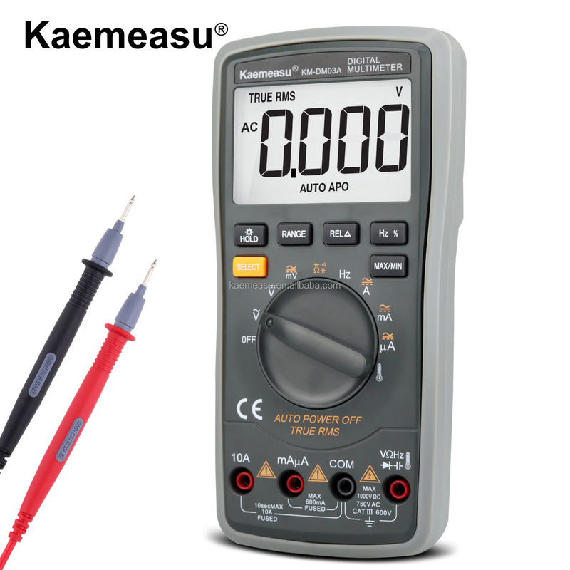 디지털 멀티미터 오토렌지 1000V 전압계 진정한 RMS LED 다이오드 테스트 멀티미터 스마트 멀티미터