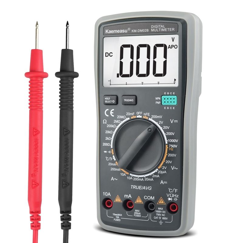 고 정밀성 반 화상 1000V 디지털 멀티미터 LCD 화면 볼트미터 True RMS 기능 온도 탐사기와 멀티미터