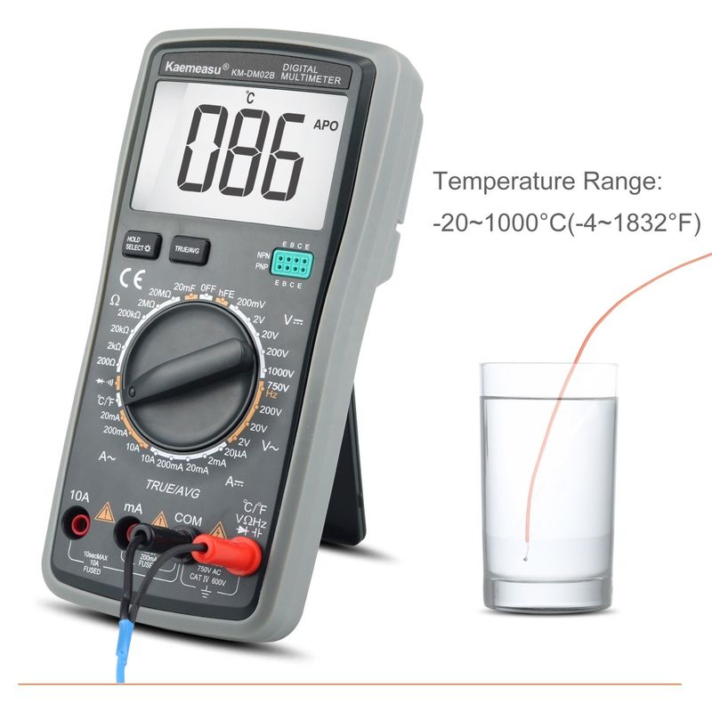 고 정밀성 반 화상 1000V 디지털 멀티미터 LCD 화면 볼트미터 True RMS 기능 온도 탐사기와 멀티미터