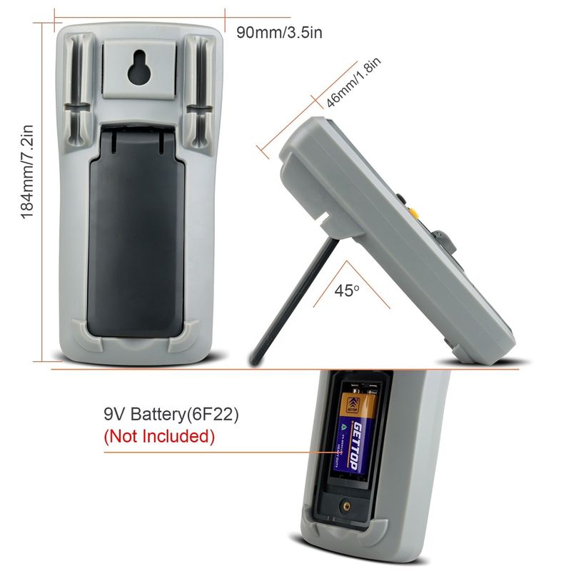 고 정밀성 반 화상 1000V 디지털 멀티미터 LCD 화면 볼트미터 True RMS 기능 온도 탐사기와 멀티미터