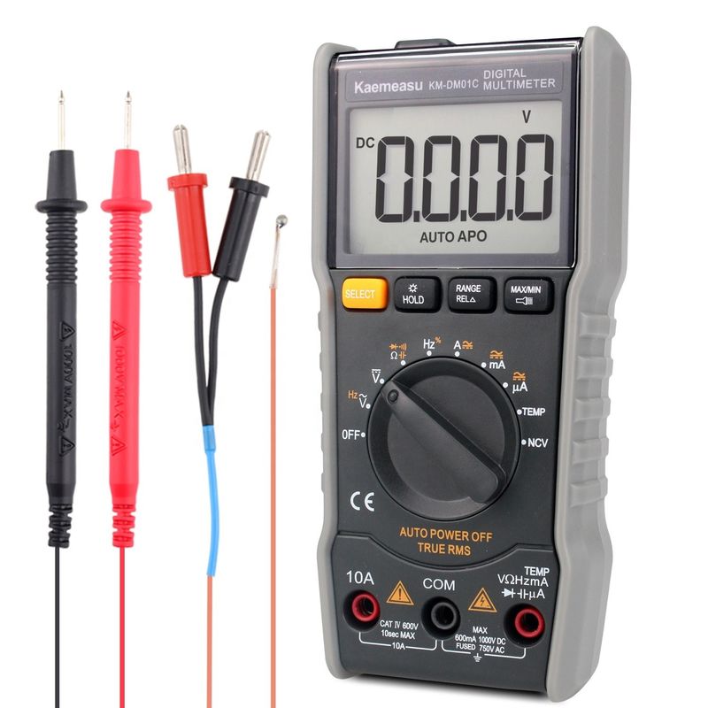 방화 방지 전기 멀티미터 True-rms Ncv Ohm Hz Tester 온도 탐사기와 함께 스마트 디지털 멀티미터