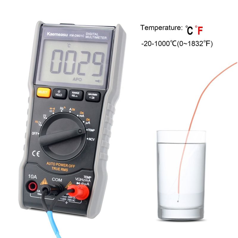 방화 방지 전기 멀티미터 True-rms Ncv Ohm Hz Tester 온도 탐사기와 함께 스마트 디지털 멀티미터
