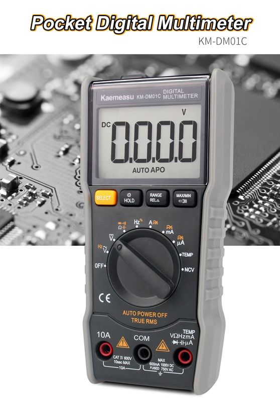 방화 방지 전기 멀티미터 True-rms Ncv Ohm Hz Tester 온도 탐사기와 함께 스마트 디지털 멀티미터