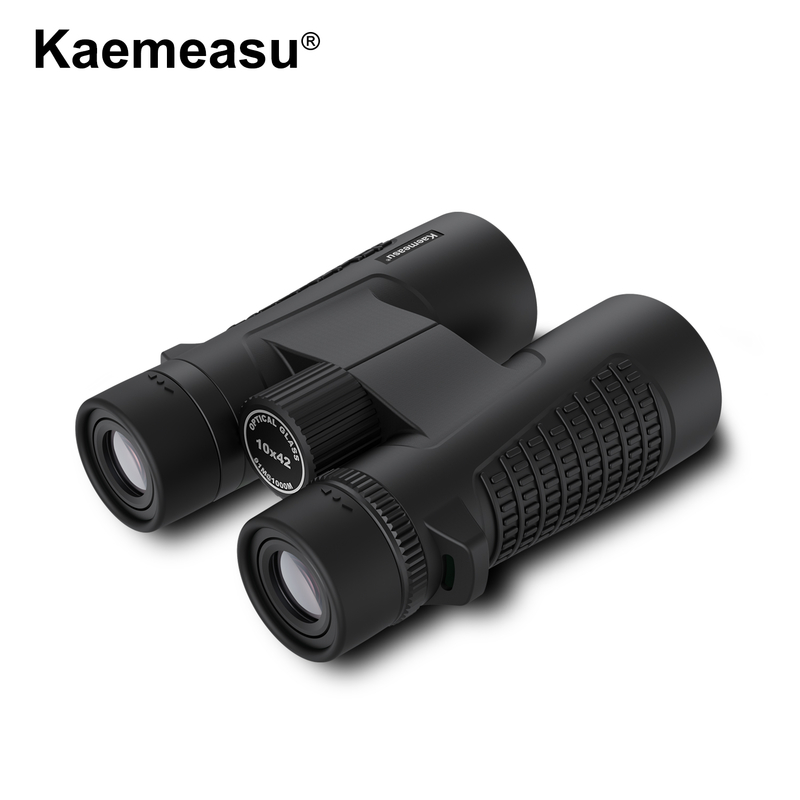 Kaemeasu C 모델 검은색 10x42 HD 성인용 방수 망원경, 조류 관찰 및 하이킹용 망원경, BAK4 프리즘이 있는 광학, 충격을 막는 마그네슘 합금체, 선명하고 밝은 시력