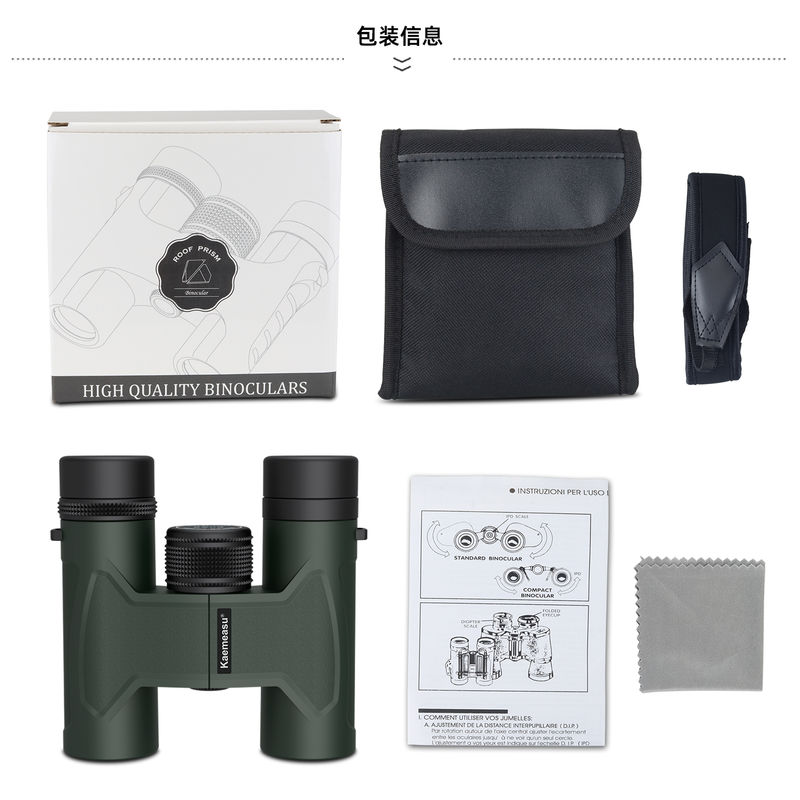 E 10x42 망원경 망원경 컴팩트 삼각장치 호환성 방수 어린이 망원경 야외 탐사용 넓은 시야